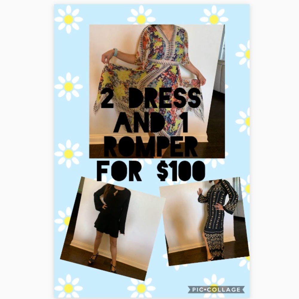 2 BCBG Dresses and 1 BCBG ROMPER (ROMPER BRAND NEW